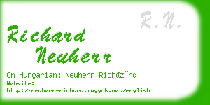 richard neuherr business card